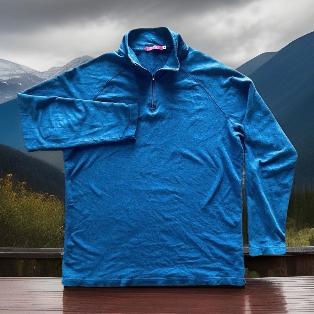 Agave Sweater Mens M Blue Long Sleeve 1/4 Zip Pullover Sweatshirt Chilliwack